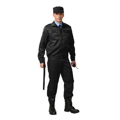 Костюм СИРИУС-Вымпел куртка, брюки (тк.смесовая) черный