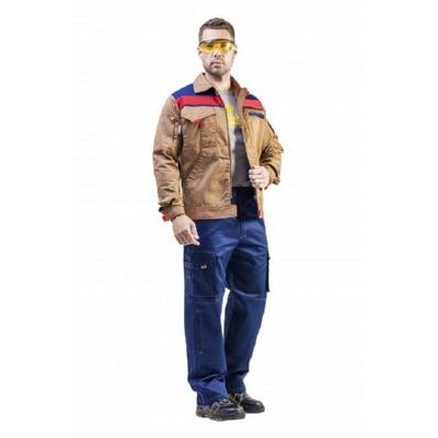 Куртка Рольф 1 бежевый/т.синий/красный КУР592