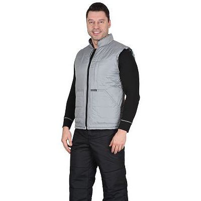 Жилет СИРИУС-ЕВРОПА двухсторонний серый с флисом КМФ