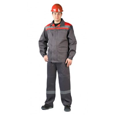 Костюм УДАРНИК куртка/брюки Т.СЕРЫЙ/КРАСНЫЙ