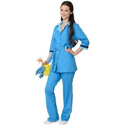 Костюм СИРИУС-ФЛОРА женский: куртка, брюки тёмно-голубой (СТ)