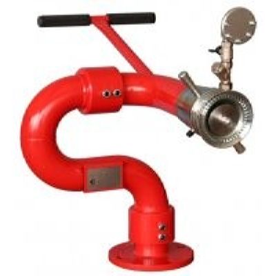 СТВОЛ ПОЖАРНЫЙ ЛАФЕТНЫЙ  водопенный универсальный стационарный, с ручным управлением  ЛС-С20Узэ / ЛС-С40Узэ с защитным экраном