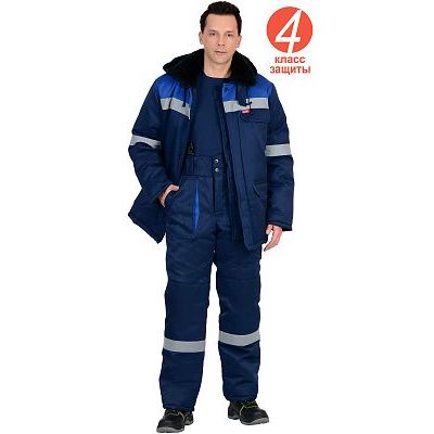 Костюм СИРИУС-СЕВЕР зимний: куртка дл.,брюки синий с васильковым и СОП