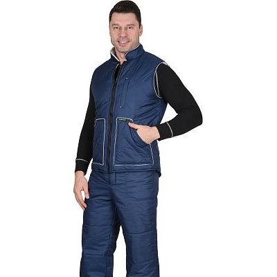 Жилет СИРИУС-ЕВРОПА удлиненный (на подкладке флис серый., св.серый) синий