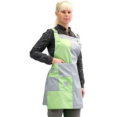 Фартук СИРИУС-Домино салатовый с серым