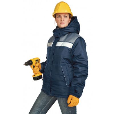 Куртка ЖЕНСКАЯ зимняя ЭРЕБУС цвет: т.синий/серый