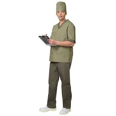 Костюм СИРИУС-РЕАЛ мужской: куртка, брюки, колпак оливковый с хаки