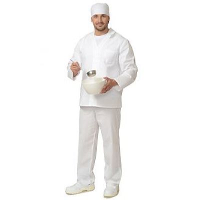 Костюм повара мужской: куртка, брюки белый