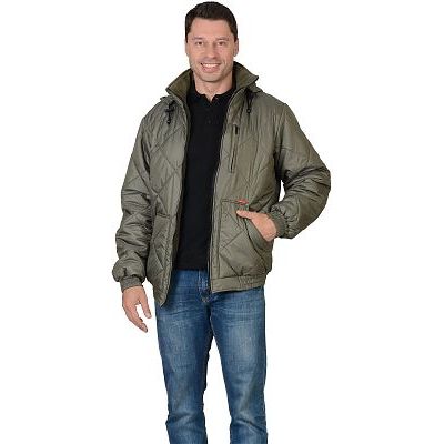 Куртка СИРИУС-Прага-Люкс мужская с капюшоном, оливковая