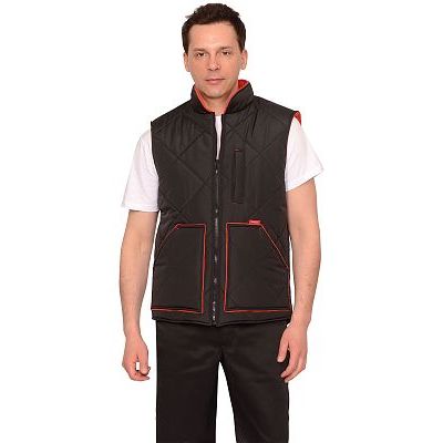 Жилет СИРИУС-ЕВРОПА удлиненный (на подкладке флис красный) черный