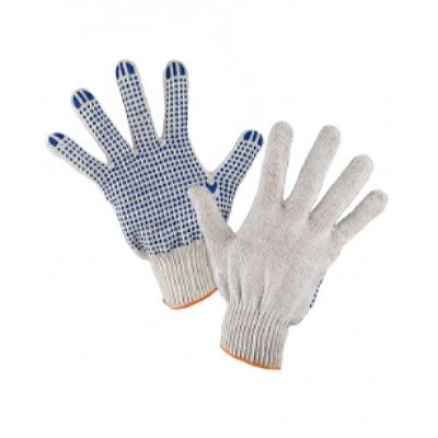 Перчатки х/б Люкс ПВХ-Точка 7,5кл (200 пар в уп.)