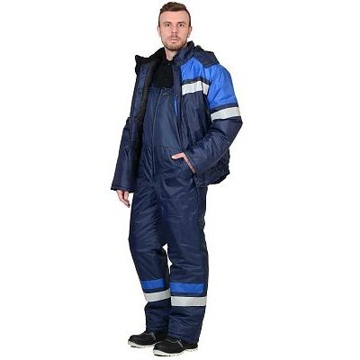 Костюм СИРИУС-ОРБИТА зимний: куртка кор.,п/комб. синий с васильковым и СОП