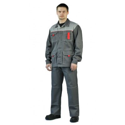 Костюм мужской Город летний брючный серый со светло- серым  тк. Смесовая