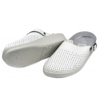 Сабо мужские белые, натуральная кожа