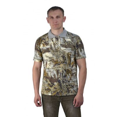 Рубашка-поло серый мох