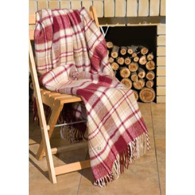 Плед 2-спальный (170х210) VLADI, 50%шерсть, клетка Метро