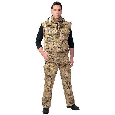 Костюм СИРИУС-Тигр КМФ Саванна: куртка, брюки, жилет, шорты, 20 карманов!