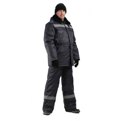 Костюм мужской Строитель СОП 50 мм зимний с п/к синий тк 100%ПЭ