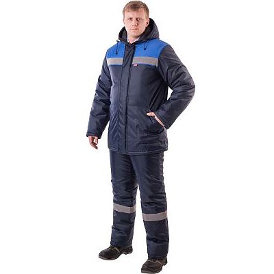 Костюм Рост-Норд куртка брюки, темно-синий с васильковым. Тк.Оксфорд