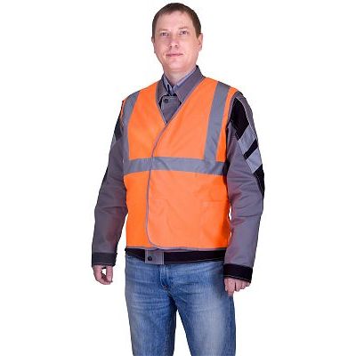 Жилет сигнальный 3 СОП застежка на «липучку», оранжевый (трикотаж 100% п/э)