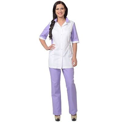 Костюм СИРИУС-ИОНА женский: куртка, брюки, белый с сиреневым