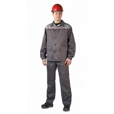 Костюм мужской Дамаск летний т. серый со св. серым